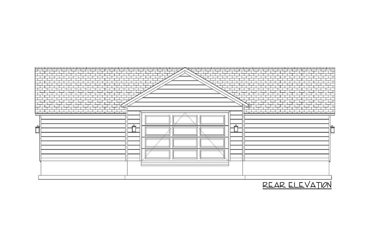 Plan 61415UT: 4-Car Detached Garage Plan with Drive-Thru Double Bay - Image #9 - Traditional