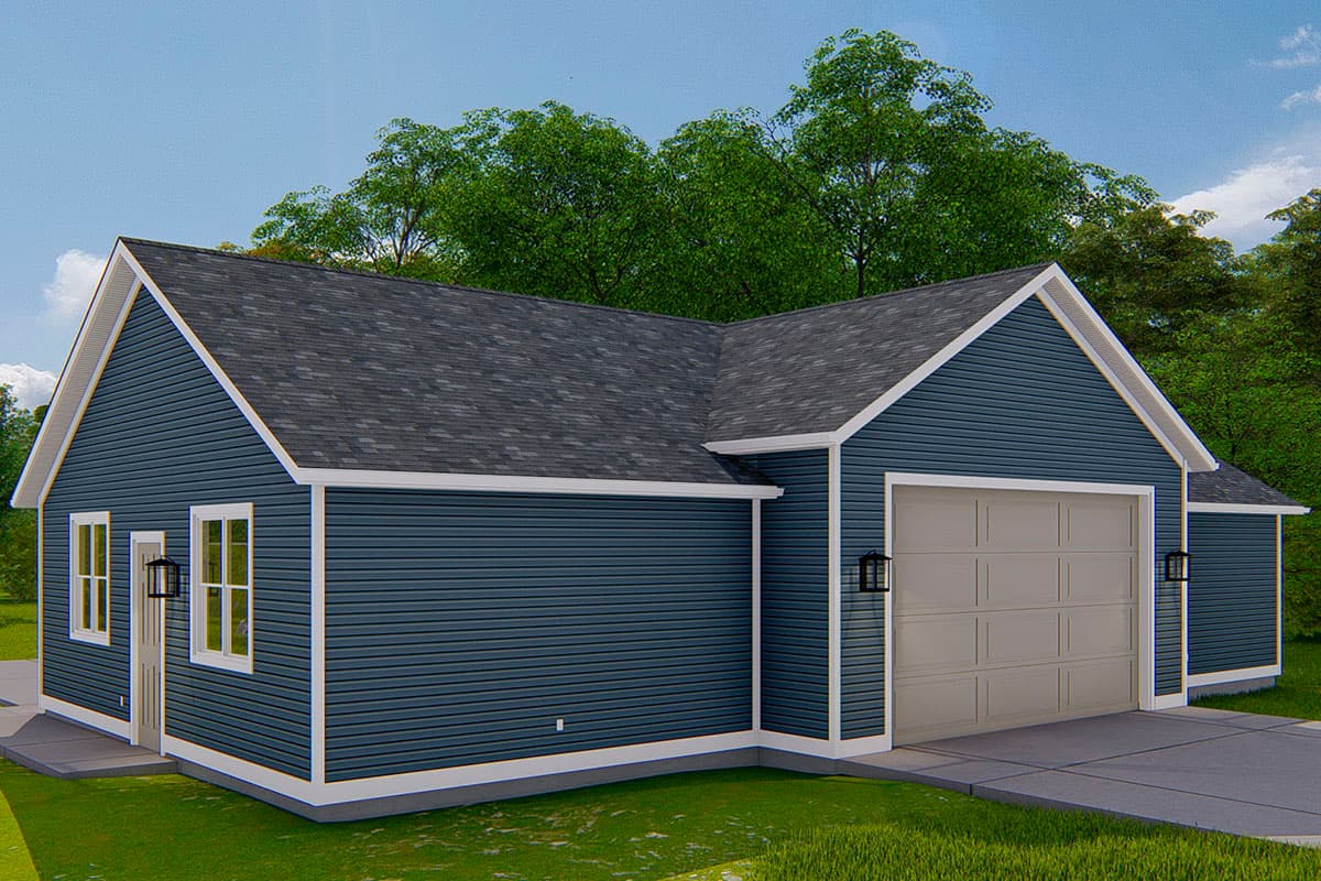 Plan 61415UT: 4-Car Detached Garage Plan with Drive-Thru Double Bay - Image #4 - Traditional