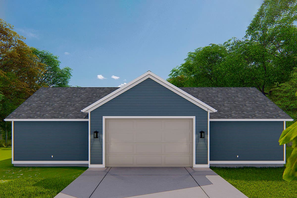 Plan 61415UT: 4-Car Detached Garage Plan with Drive-Thru Double Bay - Image #5 - Traditional