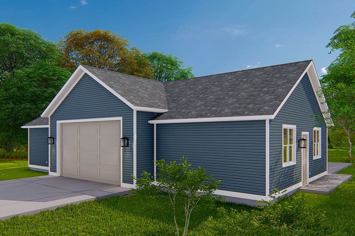 Plan 61415UT: 4-Car Detached Garage Plan with Drive-Thru Double Bay - Image #6 - Traditional