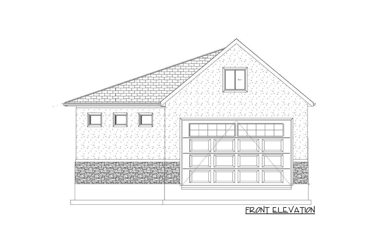 Plan 61416UT: Trapezoidal 2-Car Garage Plan with Workshop and Bonus Space - Image #7