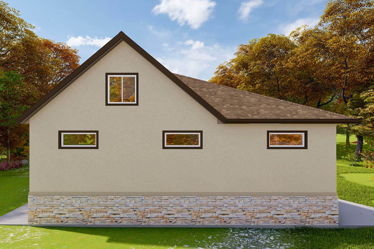 Plan 61416UT: Trapezoidal 2-Car Garage Plan with Workshop and Bonus Space - Image #5