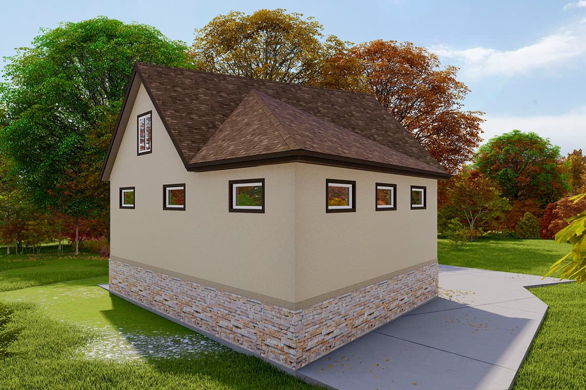 Plan 61416UT: Trapezoidal 2-Car Garage Plan with Workshop and Bonus Space - Image #6