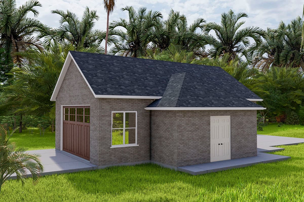 Plan 61419UT: 4-Car Drive-Through Garage with Workshop and Full Bath - Image #4 - Traditional