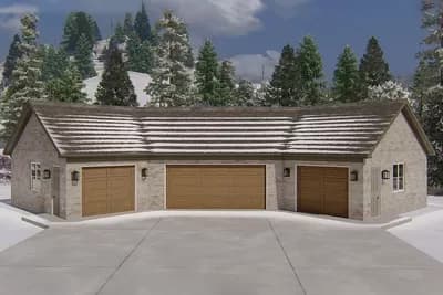 4-Car Garage Plan with 2 Angled Bays