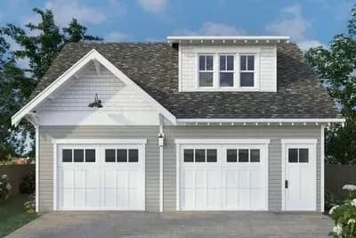 639 Square Foot Craftsman Garage Apartment with Shed Dormer