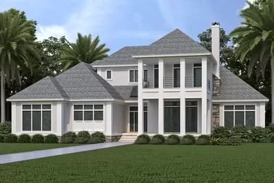 4300 Square Foot Transitional House Plan with Courtyard