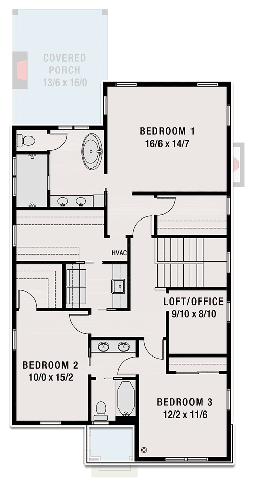 Plan 50222PH: Contemporary 2800 Square Foot Cottage with Painted Brick and Vertical Siding Exterior - Floor Plan - 2nd Floor - Cottage, European, Transitional