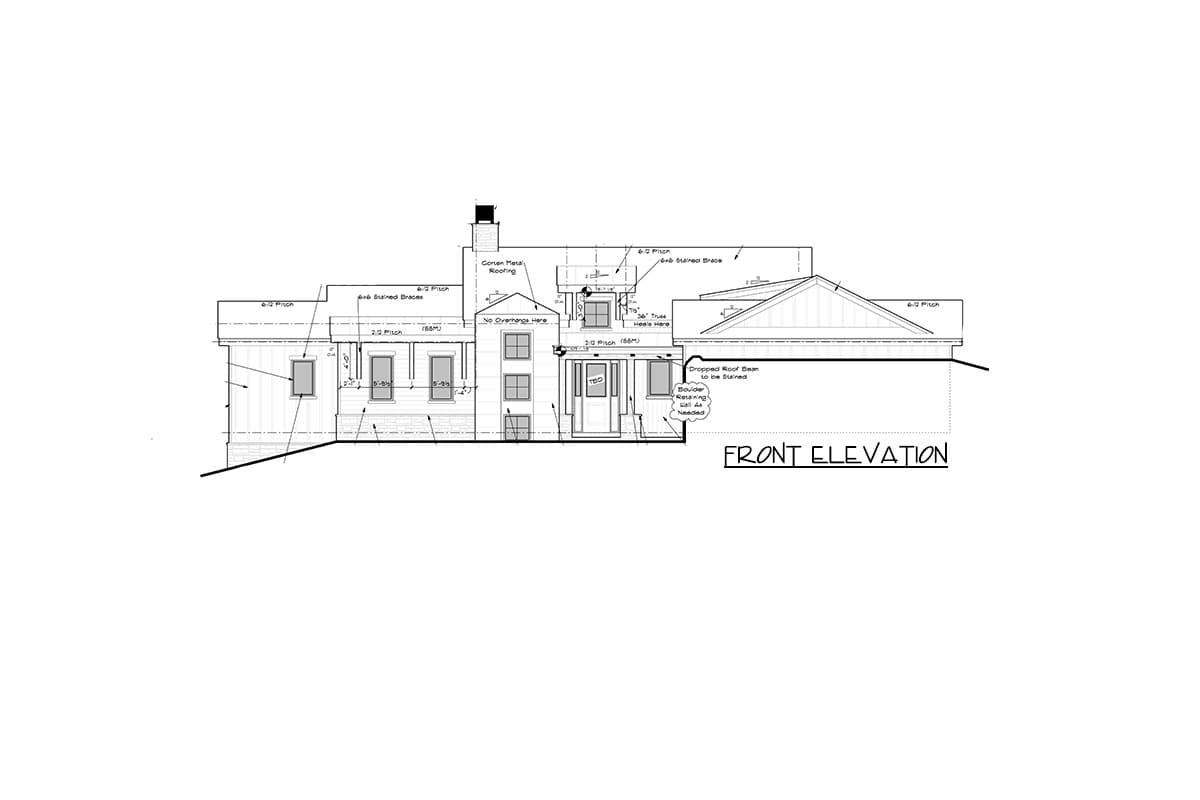 Plan 95191RW: Over 3,000 Square Foot Contemporary Mountain Ranch Plan with 10' Ceilings - Image #43 - Contemporary, Modern, Mountain, Ranch, Rustic