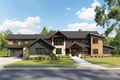 Spacious Mountain Craftsman Plan with Study and Guest Suite