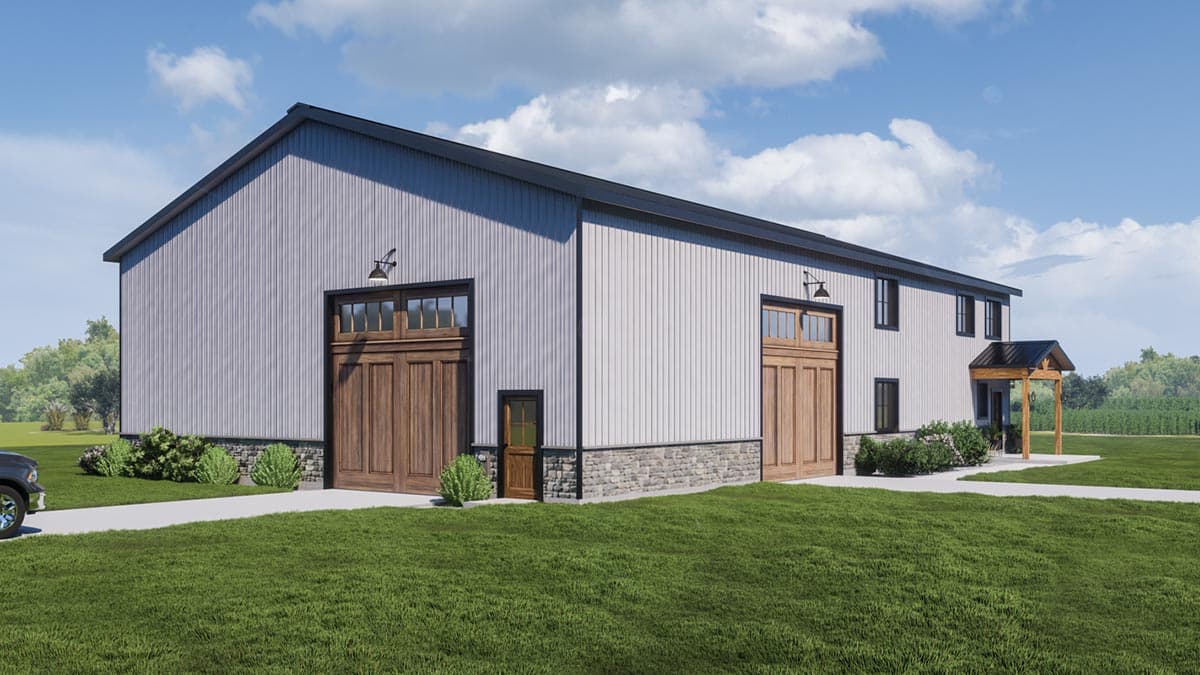 Plan 400015FTY: 3000 Square Foot Barndominium-Style House Plan in Popular 80 by 50 Footprint - Image #7 - Barndominium, Country, Rustic, Vacation