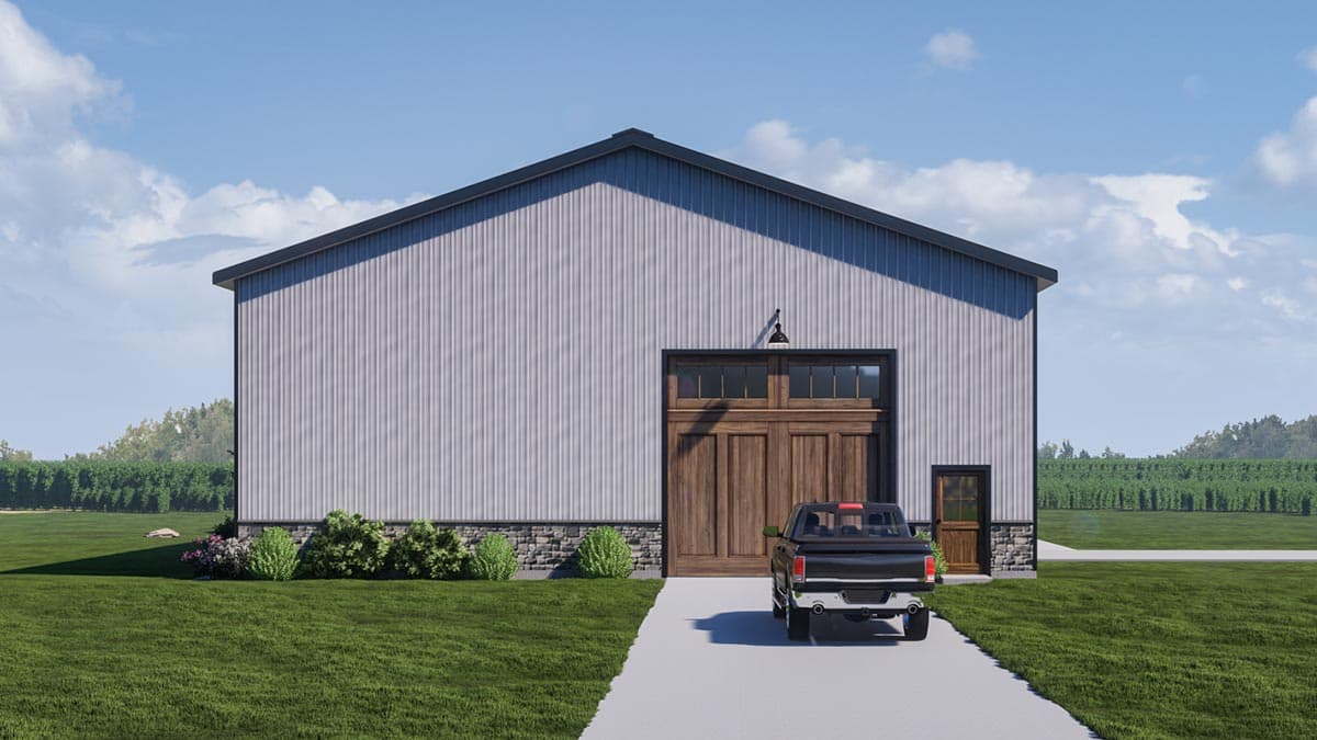 Plan 400015FTY: 3000 Square Foot Barndominium-Style House Plan in Popular 80 by 50 Footprint - Image #8 - Barndominium, Country, Rustic, Vacation