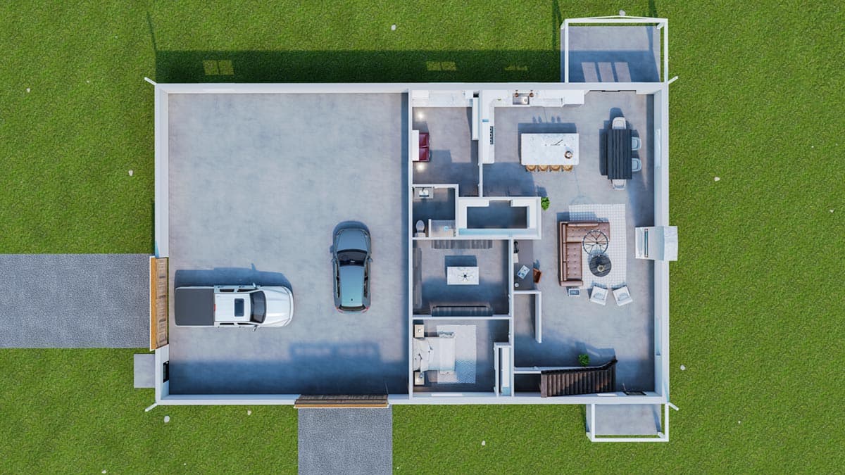 Plan 400015FTY: 3000 Square Foot Barndominium-Style House Plan in Popular 80 by 50 Footprint - Image #21 - Barndominium, Country, Rustic, Vacation