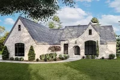 2500 Square Foot Transitional One-Story House Plan with 3-Car Garage