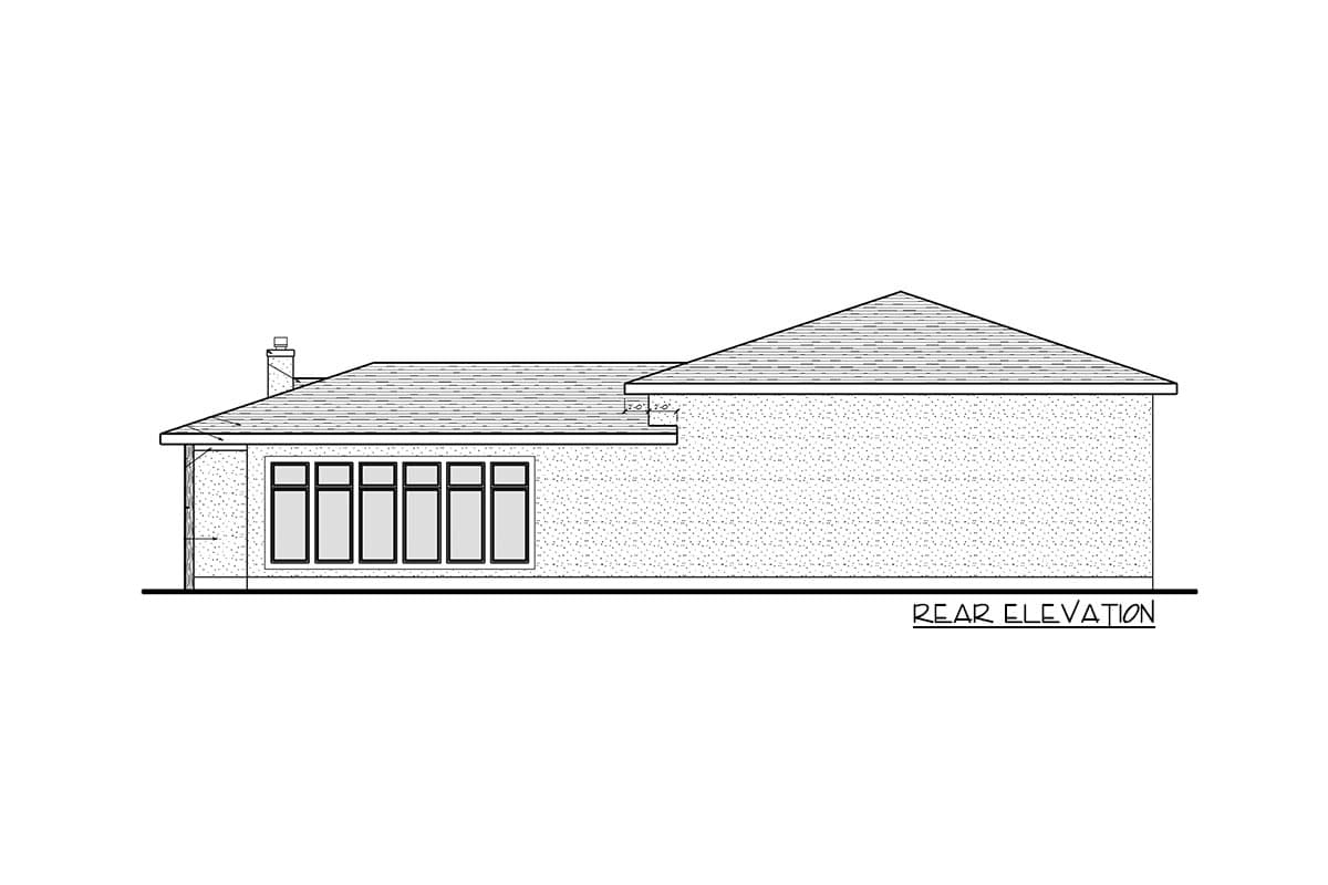 Plan 81804AB: 2-Car Detached Garage Shop with 14 by 14 Garage Doors and Rec Room with Wet Bar - Image #4 - Contemporary, Mid Century Modern, Modern
