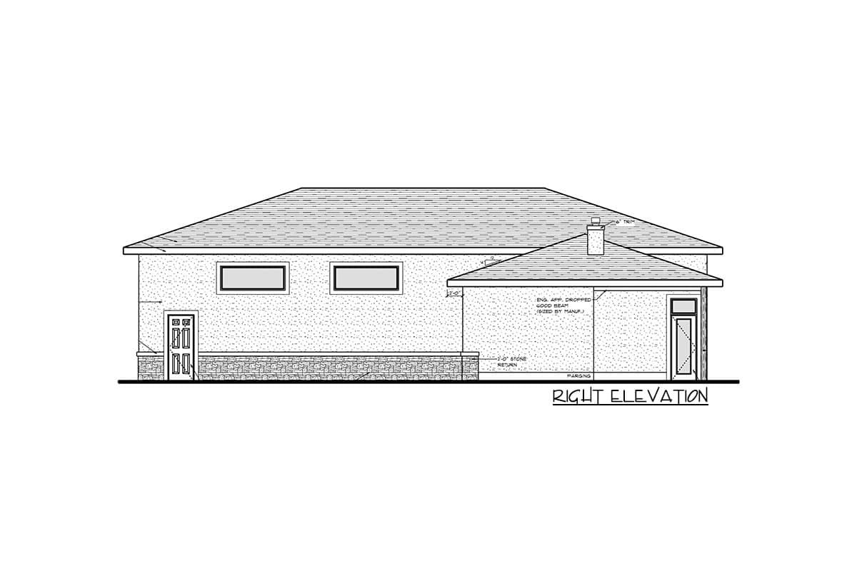 Plan 81804AB: 2-Car Detached Garage Shop with 14 by 14 Garage Doors and Rec Room with Wet Bar - Image #5 - Contemporary, Mid Century Modern, Modern