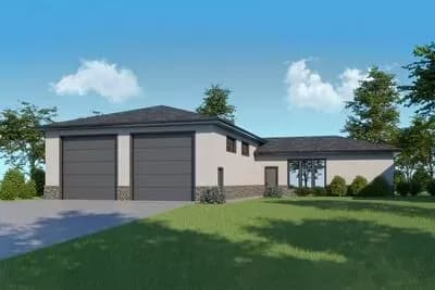 2-Car Detached Garage Shop with 14 by 14 Garage Doors and Rec Room with Wet Bar