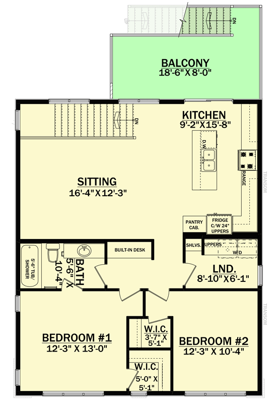Plan 81805AB: 2-Bed Modern Garage Apartment with Dog Wash Area - Floor Plan - 2nd Floor - Contemporary, Modern, Northwest