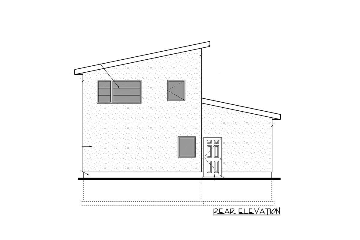 Plan 81808AB: 600 Square Foot Modern Garage Apartment or ADU - Image #4 - Carriage, Contemporary, Mid Century Modern, Modern, Northwest