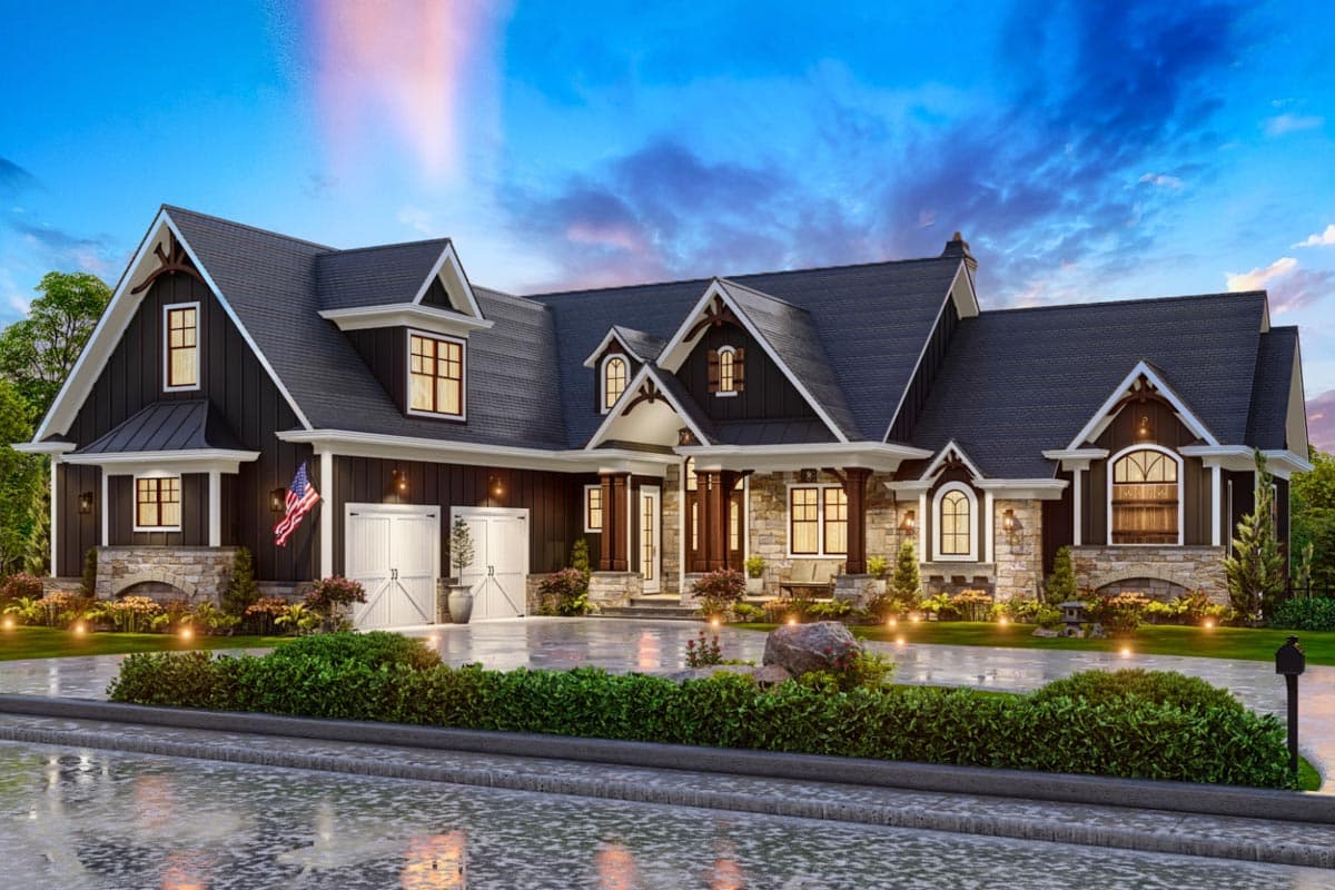 Plan 25797GE: Craftsman Lake House Plan with Walkout Basement - 2845 Sq Ft - Image #6 - Country, Craftsman, Farmhouse, New American, Ranch