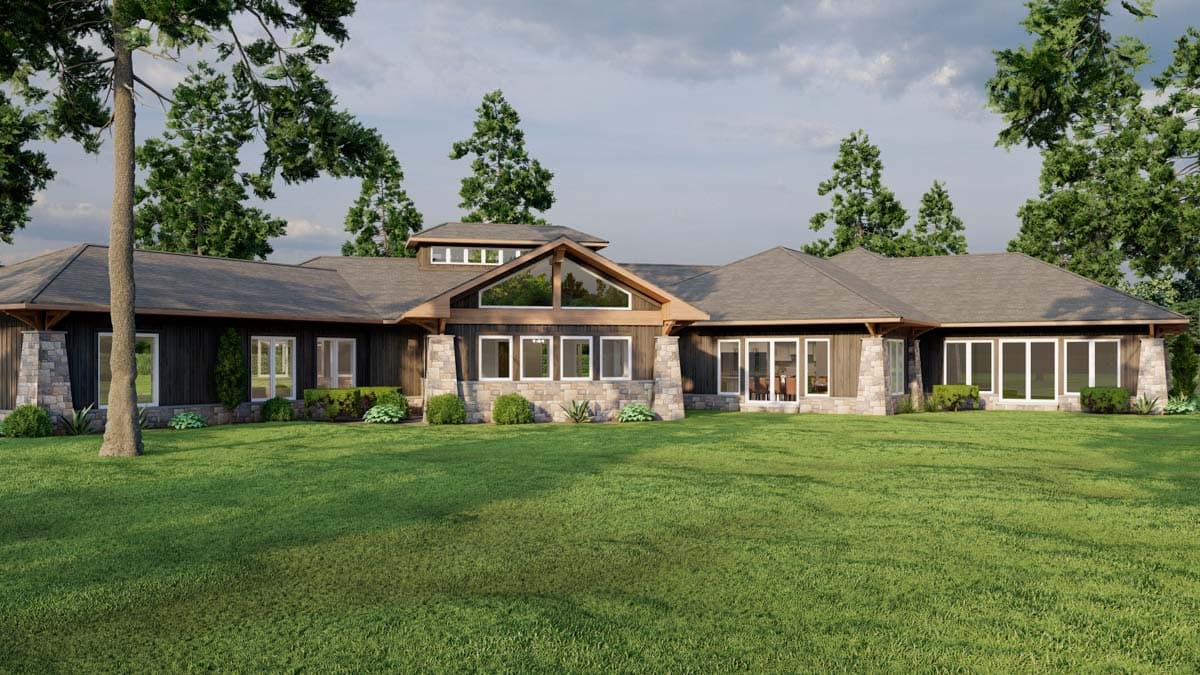 Plan 70840MK: Rustic Ranch Under 3700 Square Feet with Porte-Cochere and an Angled 3-Car Garage - Image #8 - Prairie, Ranch, Rustic
