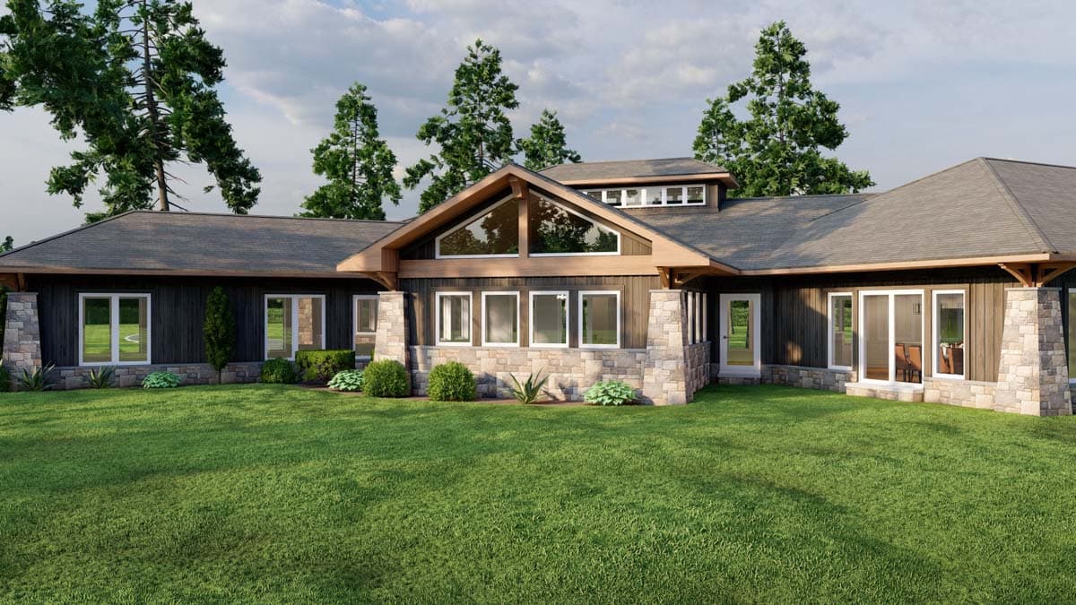 Plan 70840MK: Rustic Ranch Under 3700 Square Feet with Porte-Cochere and an Angled 3-Car Garage - Image #9 - Prairie, Ranch, Rustic