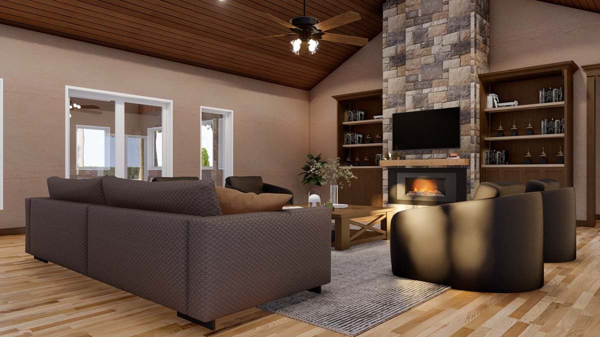 Plan 70840MK: Rustic Ranch Under 3700 Square Feet with Porte-Cochere and an Angled 3-Car Garage - Image #13 - Prairie, Ranch, Rustic