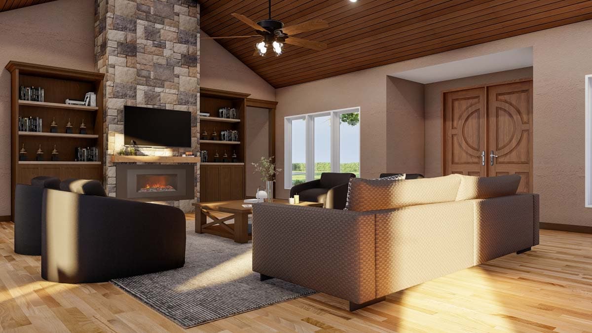 Plan 70840MK: Rustic Ranch Under 3700 Square Feet with Porte-Cochere and an Angled 3-Car Garage - Image #15 - Prairie, Ranch, Rustic