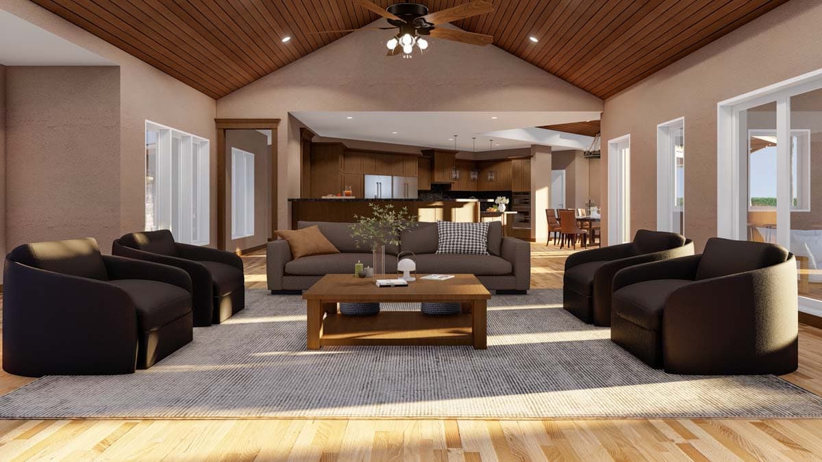 Plan 70840MK: Rustic Ranch Under 3700 Square Feet with Porte-Cochere and an Angled 3-Car Garage - Image #16 - Prairie, Ranch, Rustic