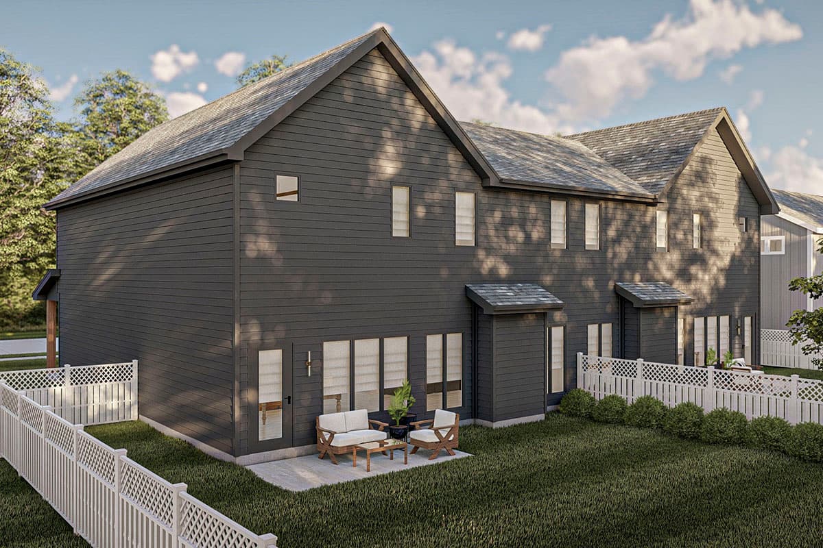 Plan 623179DJ: Modern Farmhouse Duplex House Plan with Matching 3-Bed Units Under 2200 Square Feet - Image #6 - Craftsman, Modern Farmhouse, New American, Rustic