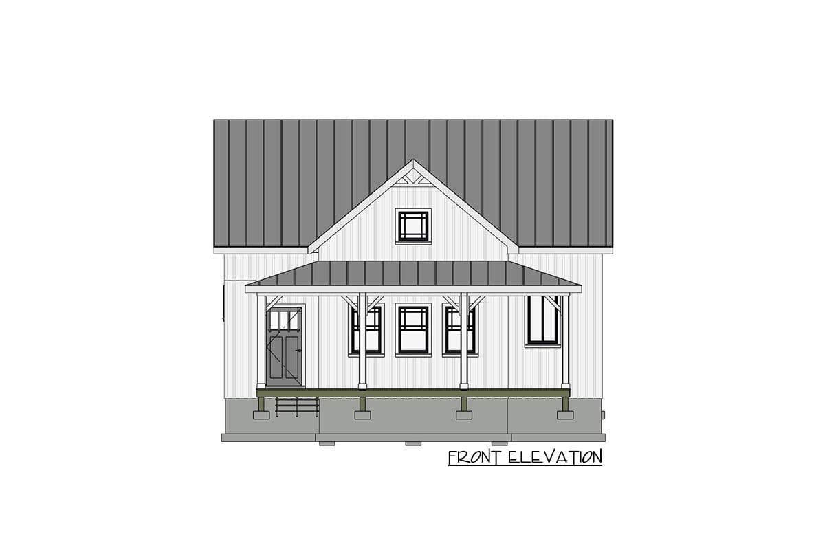 Plan 430834SNG: 1100 Square Foot 2 Bed Country Cottage House Plan - Image #13 - Cottage, Country, Farmhouse, New American, Vacation