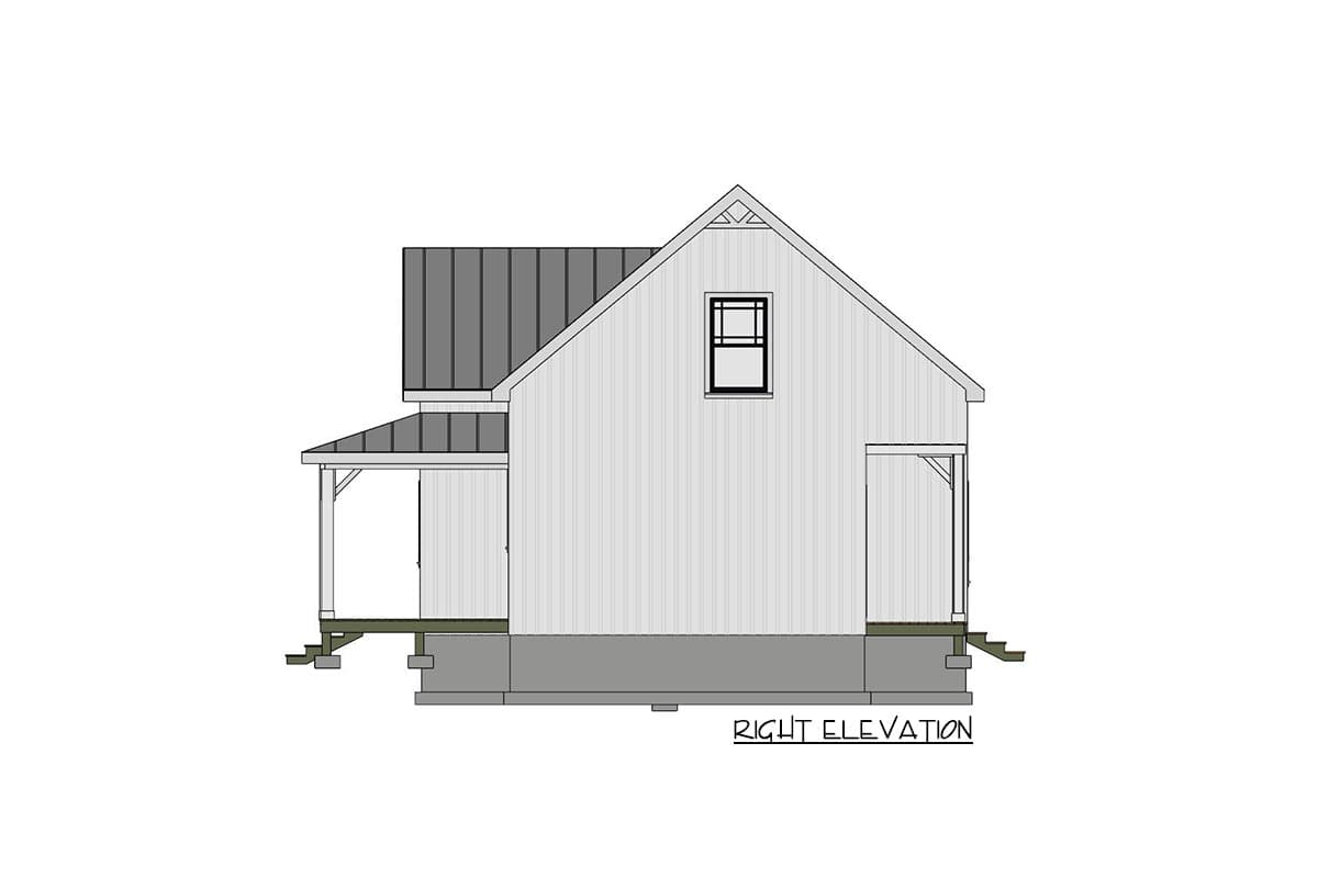 Plan 430834SNG: 1100 Square Foot 2 Bed Country Cottage House Plan - Image #16 - Cottage, Country, Farmhouse, New American, Vacation