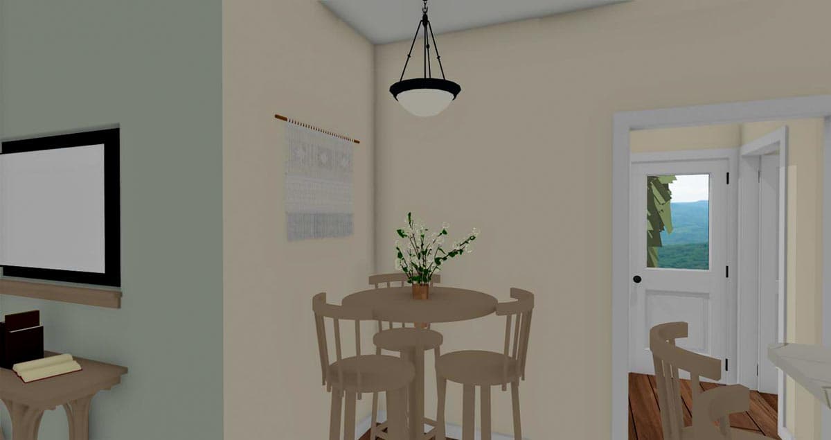 Plan 430834SNG: 1100 Square Foot 2 Bed Country Cottage House Plan - Image #6 - Cottage, Country, Farmhouse, New American, Vacation