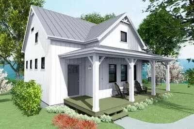 1100 Square Foot 2 Bed Country Cottage House Plan