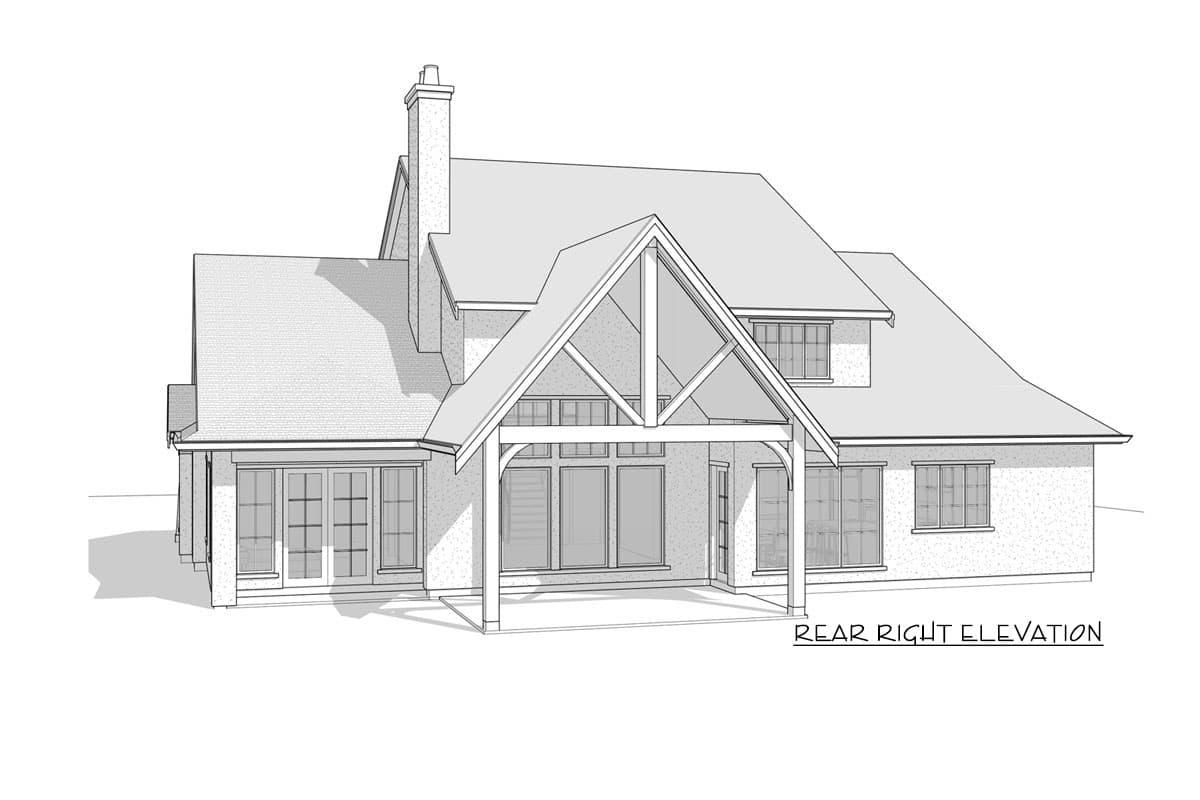 Plan 270067AF: 4-Bed Transitional House Plan with Vaulted Great Room - 3402 Sq Ft - Image #8 - Contemporary, Country, European, Traditional, Transitional