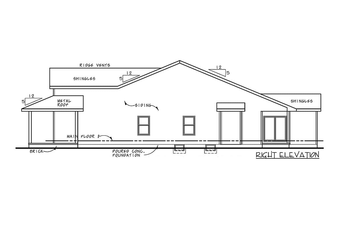 Plan 42430DB: 3 Bed Country Farmhouse Under 2100 Square Feet with Pocket Office Option - Image #4 - Country, Farmhouse, Modern Farmhouse, Rustic, Traditional