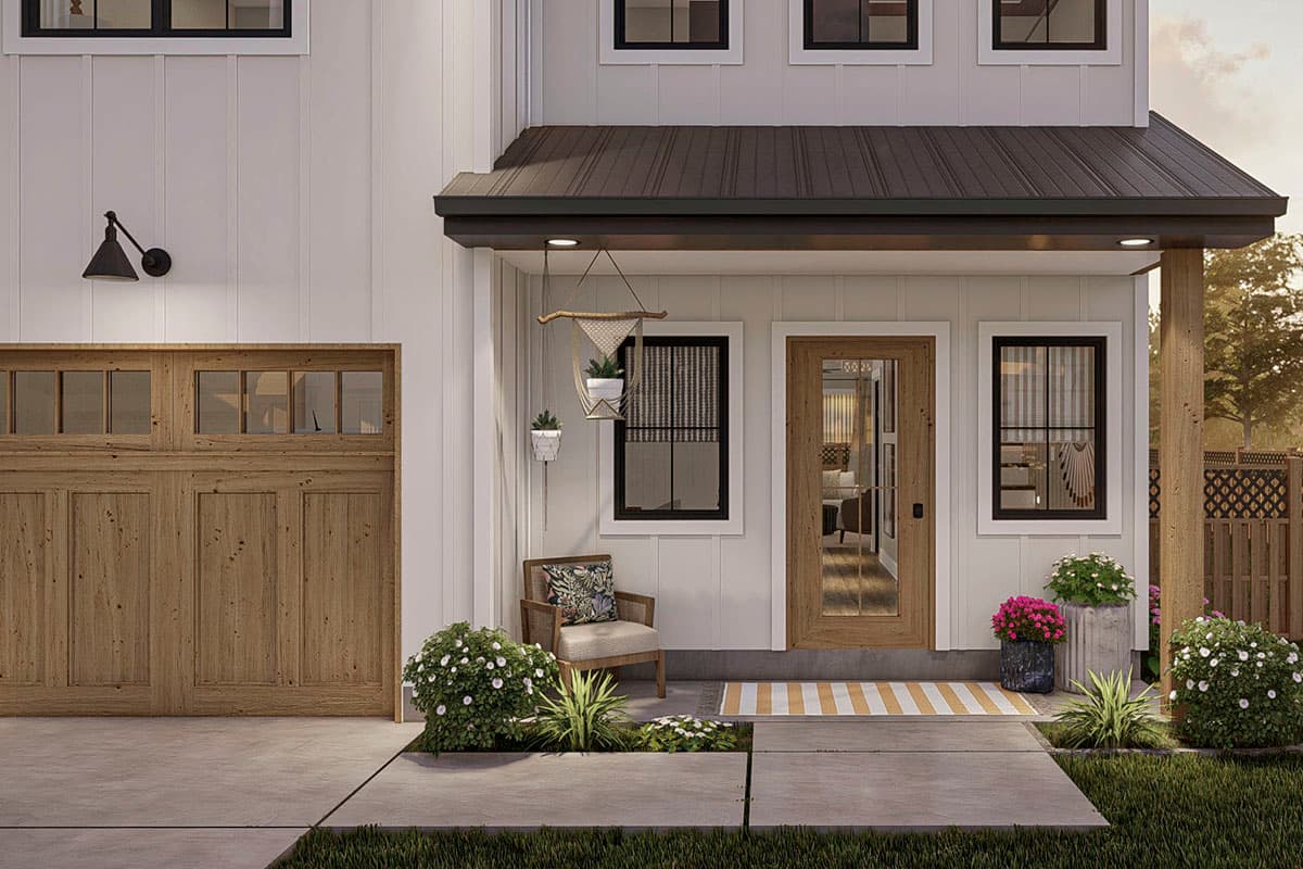 Plan 623181DJ: 1700 Square Foot 3-Bed House Plan Under 26 Feet Wide - Image #7 - Country, Modern Farmhouse, New American, Traditional