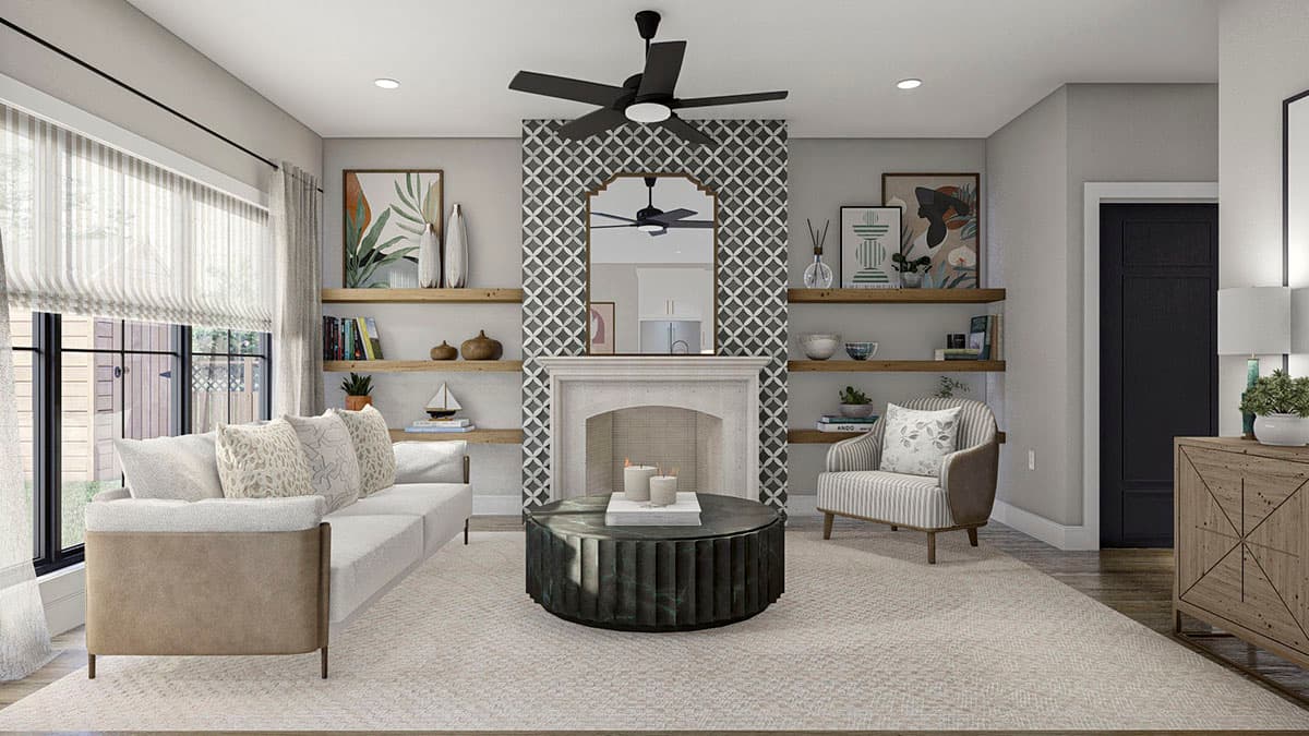 Plan 623181DJ: 1700 Square Foot 3-Bed House Plan Under 26 Feet Wide - Image #11 - Country, Modern Farmhouse, New American, Traditional