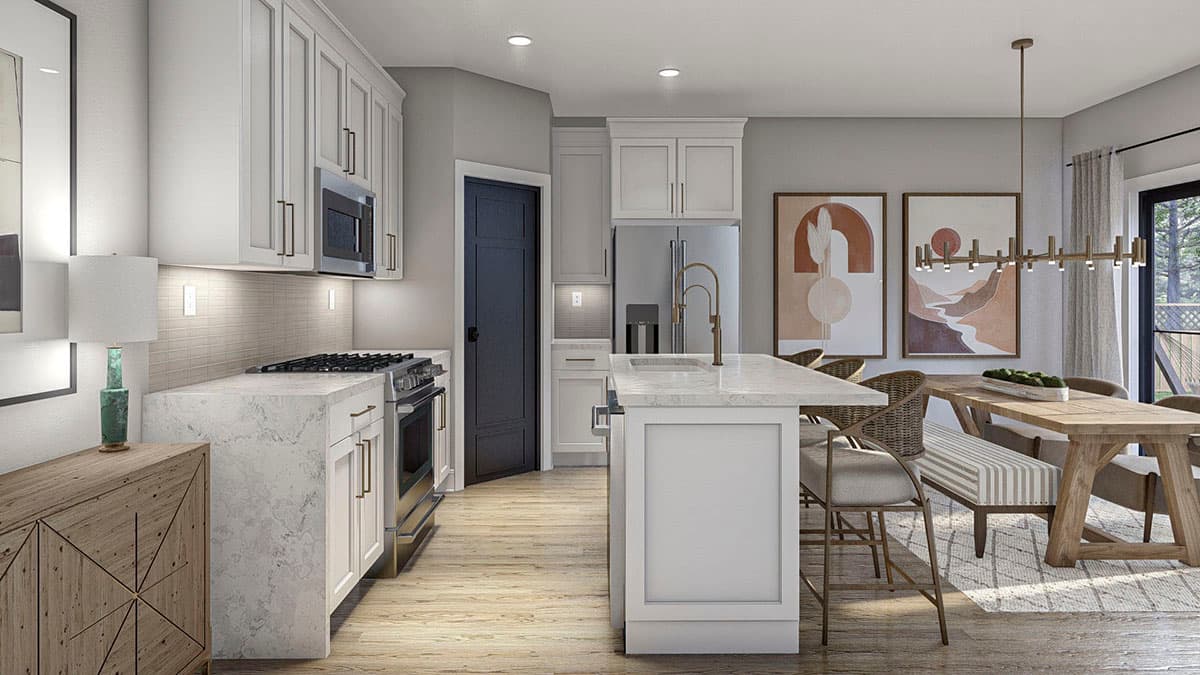 Plan 623181DJ: 1700 Square Foot 3-Bed House Plan Under 26 Feet Wide - Image #15 - Country, Modern Farmhouse, New American, Traditional