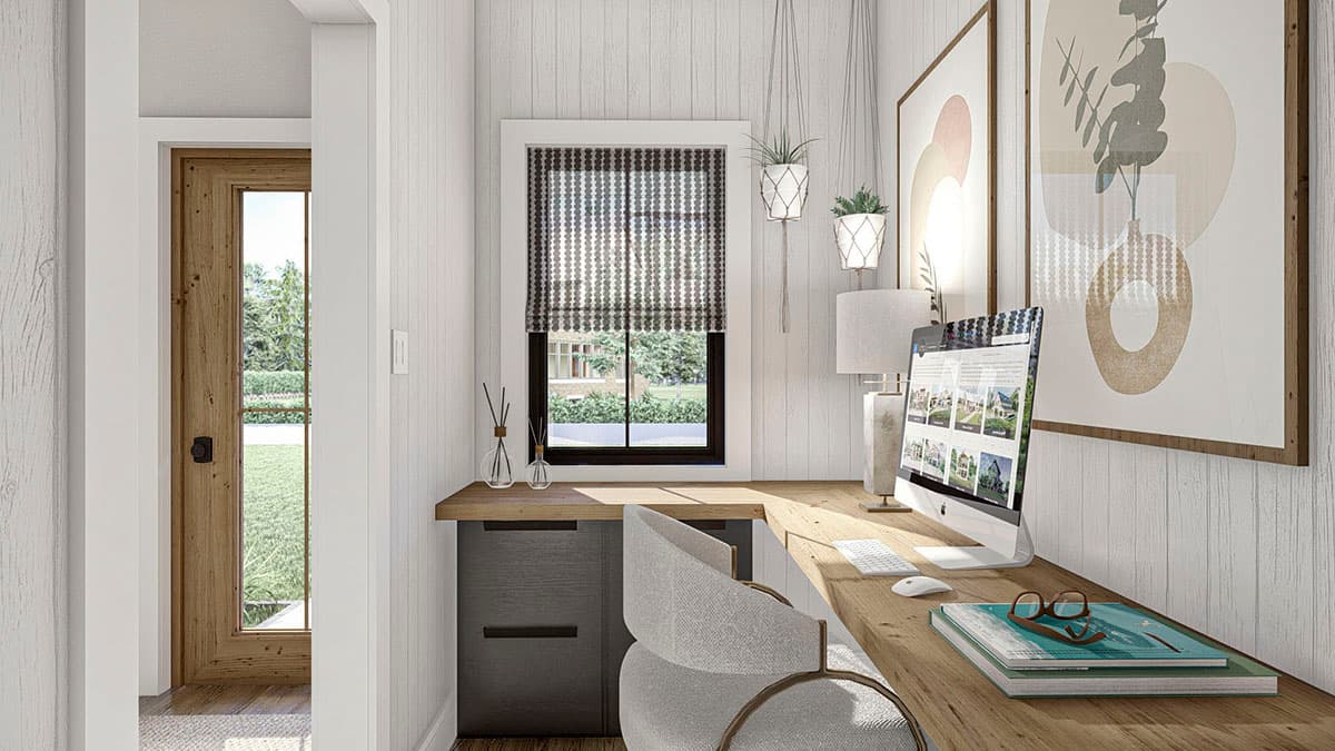 Plan 623181DJ: 1700 Square Foot 3-Bed House Plan Under 26 Feet Wide - Image #19 - Country, Modern Farmhouse, New American, Traditional