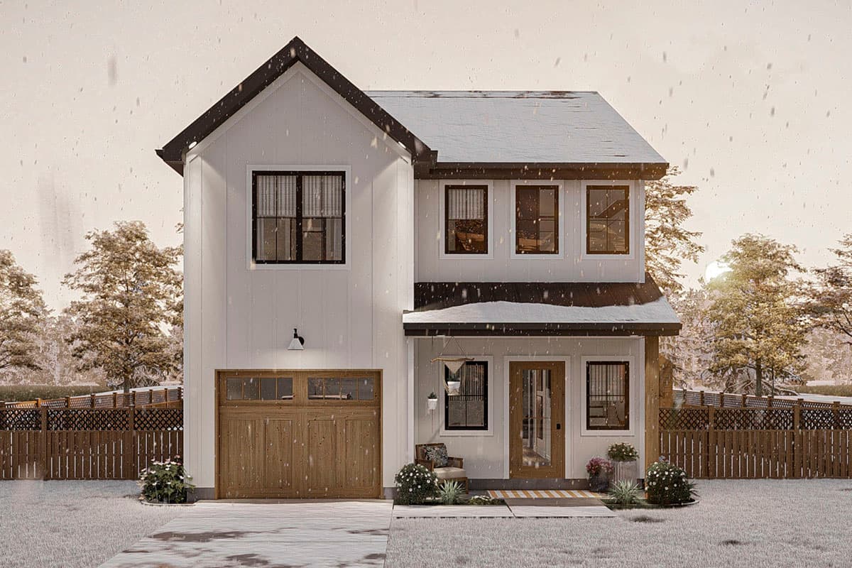 Plan 623181DJ: 1700 Square Foot 3-Bed House Plan Under 26 Feet Wide - Image #20 - Country, Modern Farmhouse, New American, Traditional