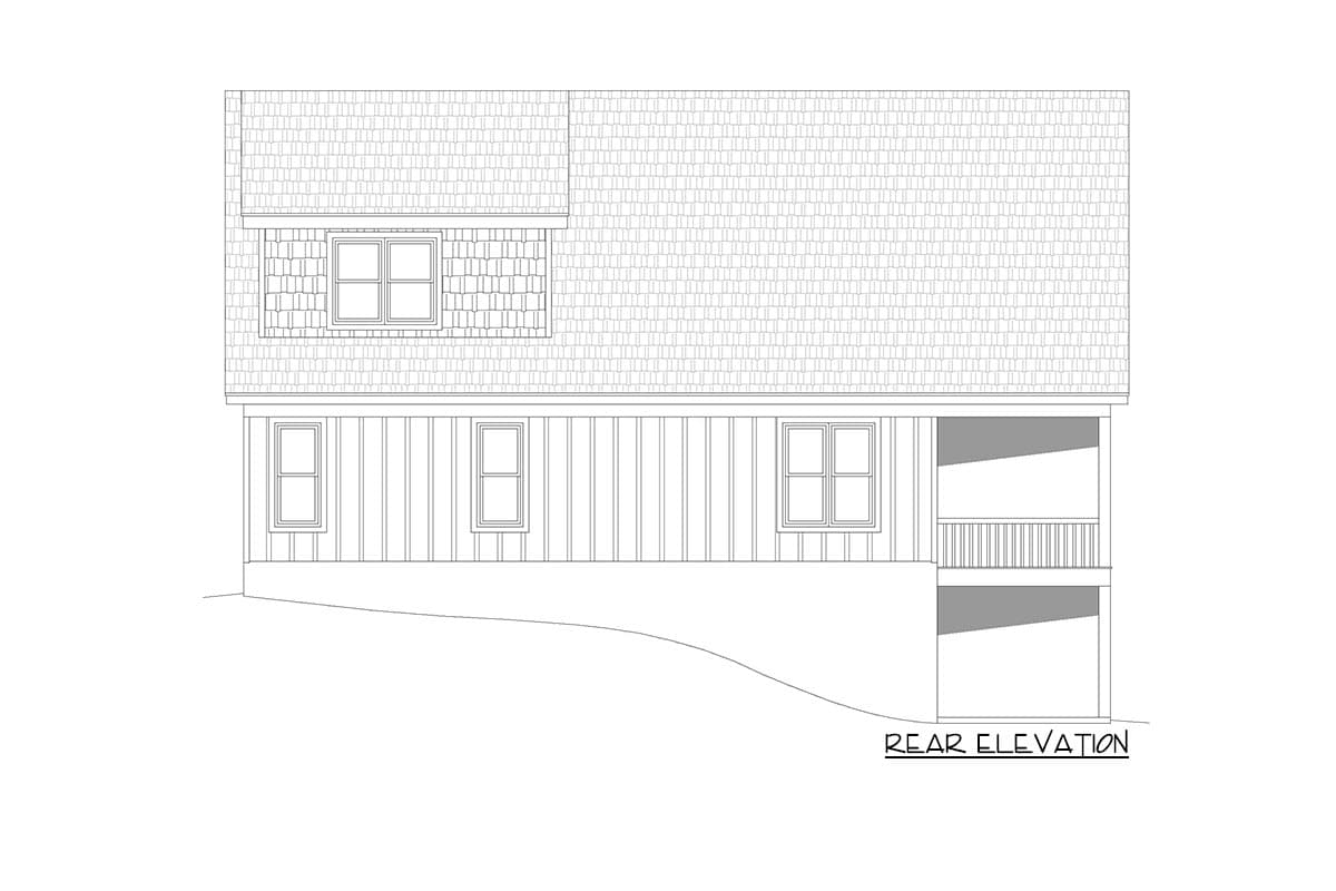 Plan 680065VR: 1770 Square Foot Lake House Plan with Large Vaulted Covered Side Porch and Lower Level Expansion - Image #4 - Country, Craftsman, Mountain, Rustic