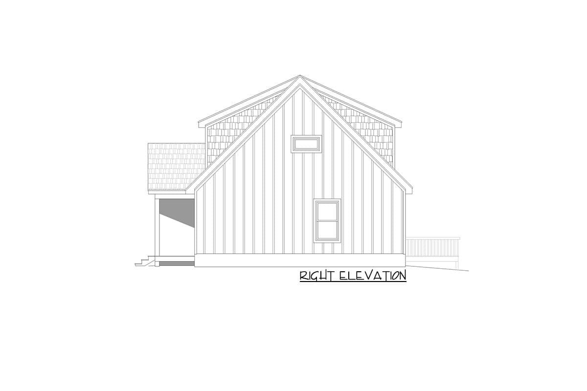 Plan 680066VR: Two-Story Lake House Plan Under 1800 Square Feet with Vaulted Great Room and Lower Level Expansion - Image #5 - Cottage, Country, Craftsman, Mountain, Vacation