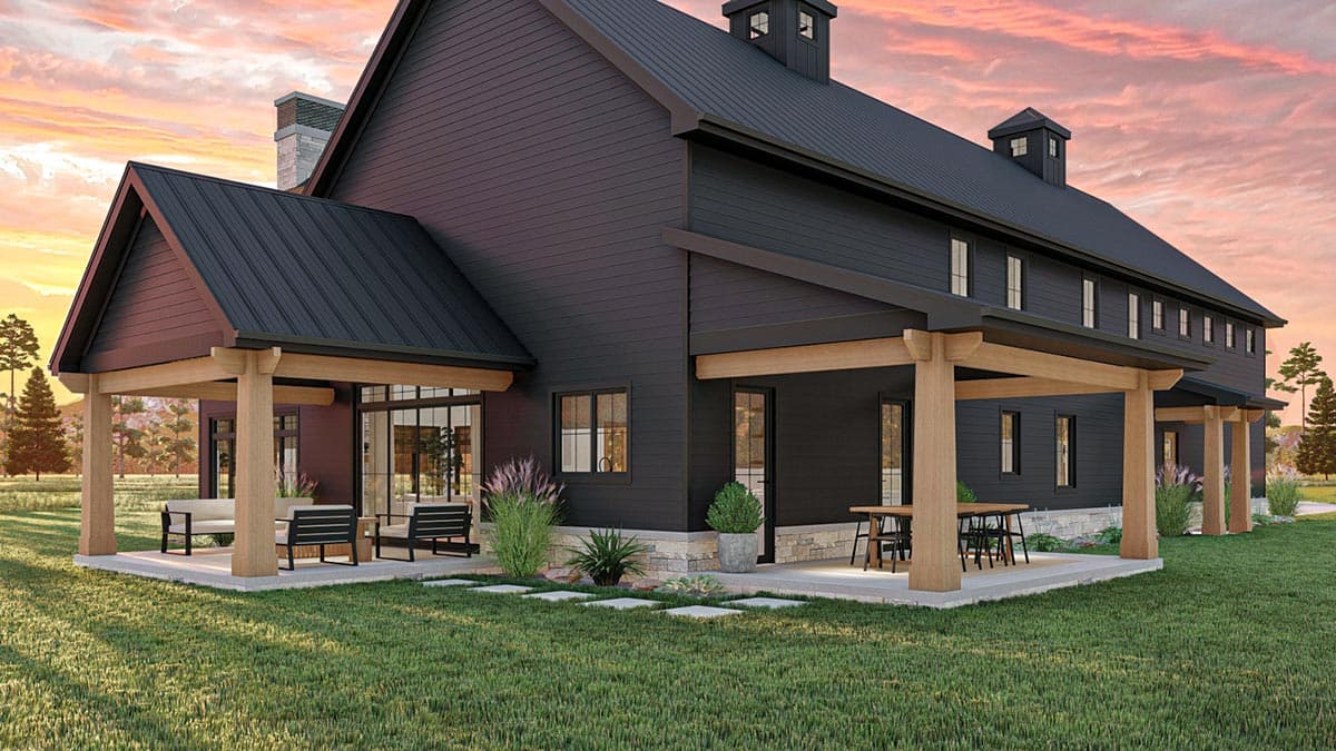 Plan 623183DJ: 4-Bed Barndominium-Style House Plan with 3 Outdoor Spaces - 2734 Sq Ft - Image #6 - Barndominium, Country, Farmhouse, Modern Farmhouse, Rustic