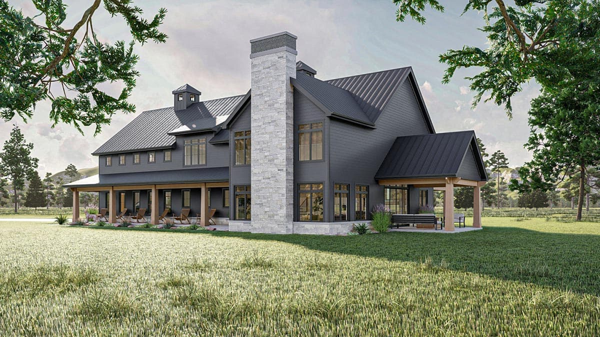 Plan 623183DJ: 4-Bed Barndominium-Style House Plan with 3 Outdoor Spaces - 2734 Sq Ft - Image #7 - Barndominium, Country, Farmhouse, Modern Farmhouse, Rustic