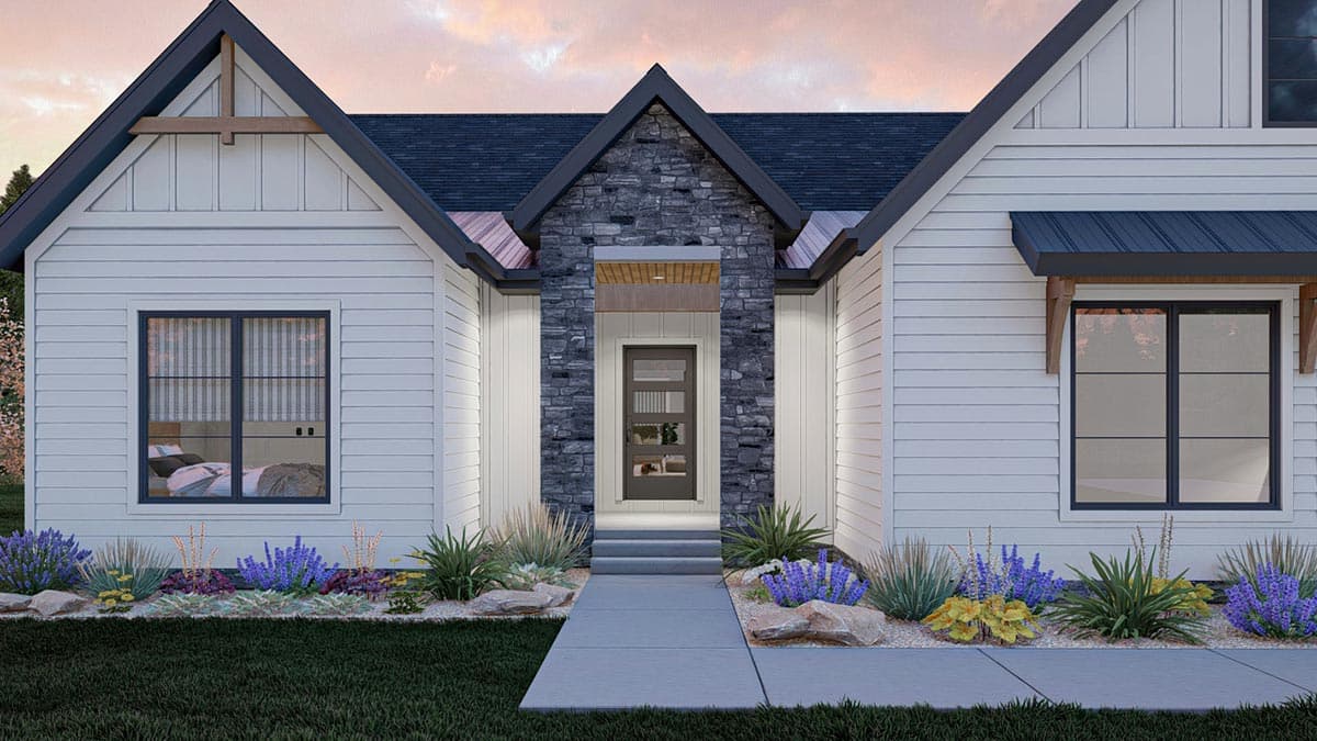 Plan 623184DJ: One-Story Contemporary Country House Plan Under 2000 Square Feet with 3 Beds - Image #7 - Country, Farmhouse, Modern Farmhouse, New American, Ranch
