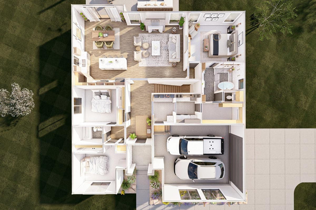 Plan 623184DJ: One-Story Contemporary Country House Plan Under 2000 Square Feet with 3 Beds - Image #22 - Country, Farmhouse, Modern Farmhouse, New American, Ranch