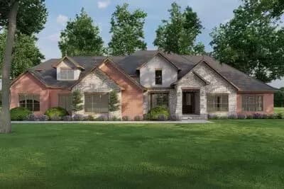 4-Bed House Plan Under 2800 Square Feet with a Vaulted Great Room and Bonus Expansion