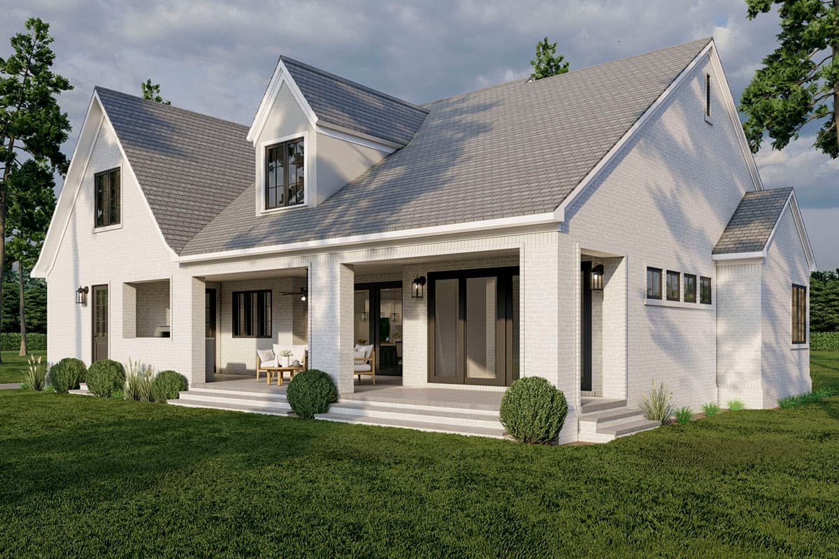 Plan 70842MK: Acadian Country-Inspired House Plan with Porte-Cochere and Detached 2-Car Garage with Bonus - Image #6 - Acadian, European, French Country, Louisiana-Style, Southern