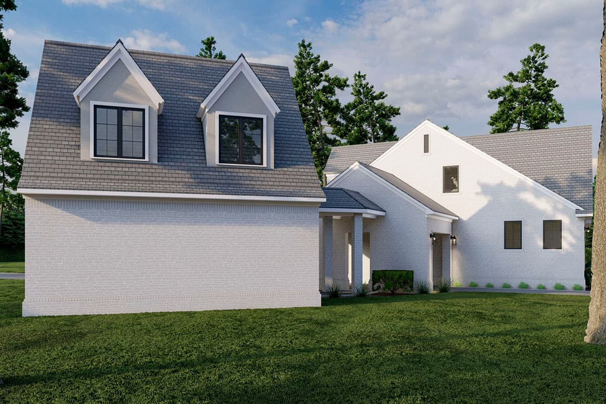 Plan 70842MK: Acadian Country-Inspired House Plan with Porte-Cochere and Detached 2-Car Garage with Bonus - Image #8 - Acadian, European, French Country, Louisiana-Style, Southern